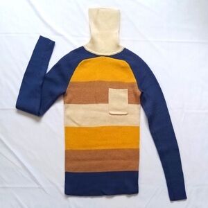 High End Colorblock Turtleneck Sweater Fits XS to Medium